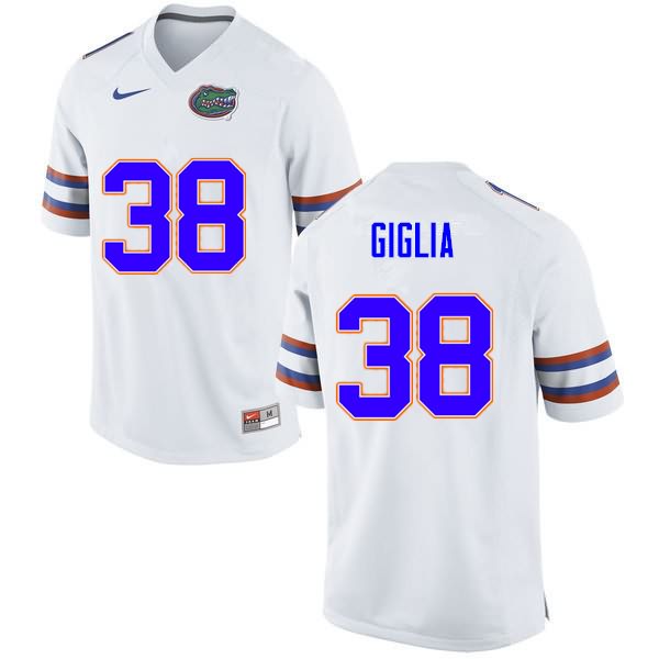 NCAA Florida Gators Anthony Giglia Men's #38 Nike White Stitched Authentic College Football Jersey LZI8664GX